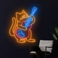 thumbnail image 3 of Handmadetneonsign Cat Playing Guitar Wall Art, Cat Guitar Wall Decor, Funny Cat Home Wall Decor, 3 of 5