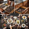 thumbnail image 3 of Watercolor Flowers Placemats for Dinning Table Set of 6, Farmhouse Floral Vintage Black Burlap Kitchen Place Mats Waterproof Cloth Table Mats, Indoor Outdoor Placemats Easy Clean Dinner Decor, 3 of 8