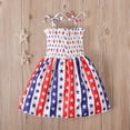 thumbnail image 2 of Bouanq 4th of July Dress Summer Toddler Girl Clothes Sundress for Independence Day Dress Kids 1-6 Years, 2 of 6