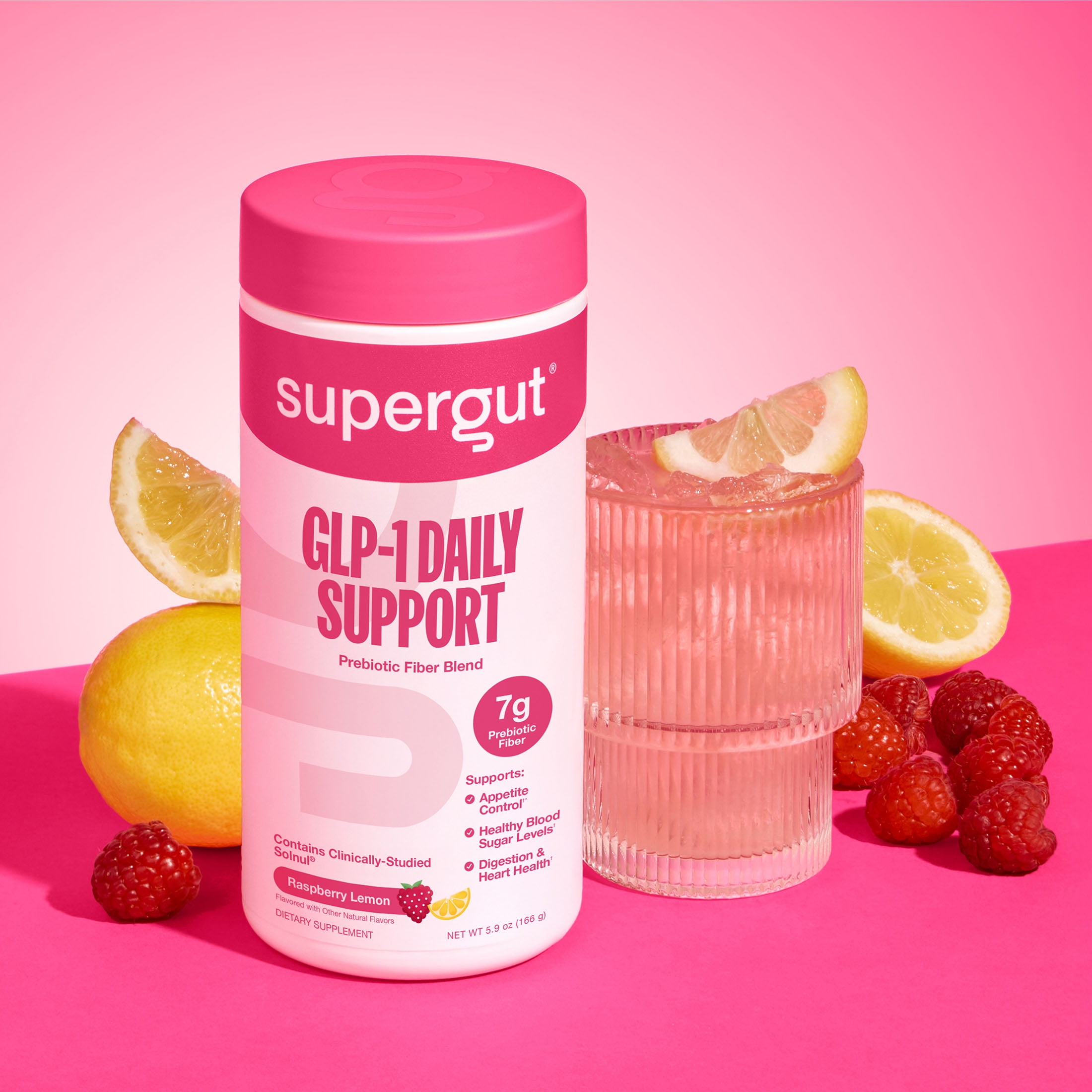 gut health glp 1 booster Supergut GLP-1 Daily Support Raspberry Lemon Prebiotic Fiber Blend for  Metabolism Support & Digestive Health, 6.2 oz, 18 Servings