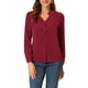 thumbnail image 1 of CAMISA DE BOTONES DE MANGA LARGA EN V DE MUJER ELEGANTE CHIC XS ROJO VINO, 1 of 6