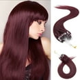 thumbnail image 1 of MY-LADY 100% Human Hair Extensions Remy Real Natural Hair Hairpiece Mirco Ring Tubes Hair Thick Micro Loop Extensions Hair for Women 22inch #99J Wine red, 1 of 8