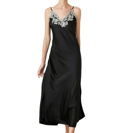Sleepwear Sexy Lingerie Nightgown Lace Chemise Satin Slip Negligee Nightie Bridal for Women