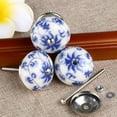 thumbnail image 5 of REGALWOVEN Flower Ceramic Knobs Blue and White, 6 Piece, 5 of 6