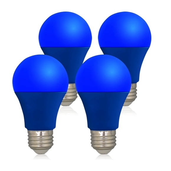 Bombilla LED U4GLORY azul de 9 W (equivalente a 60 W) E26, paquete de 4