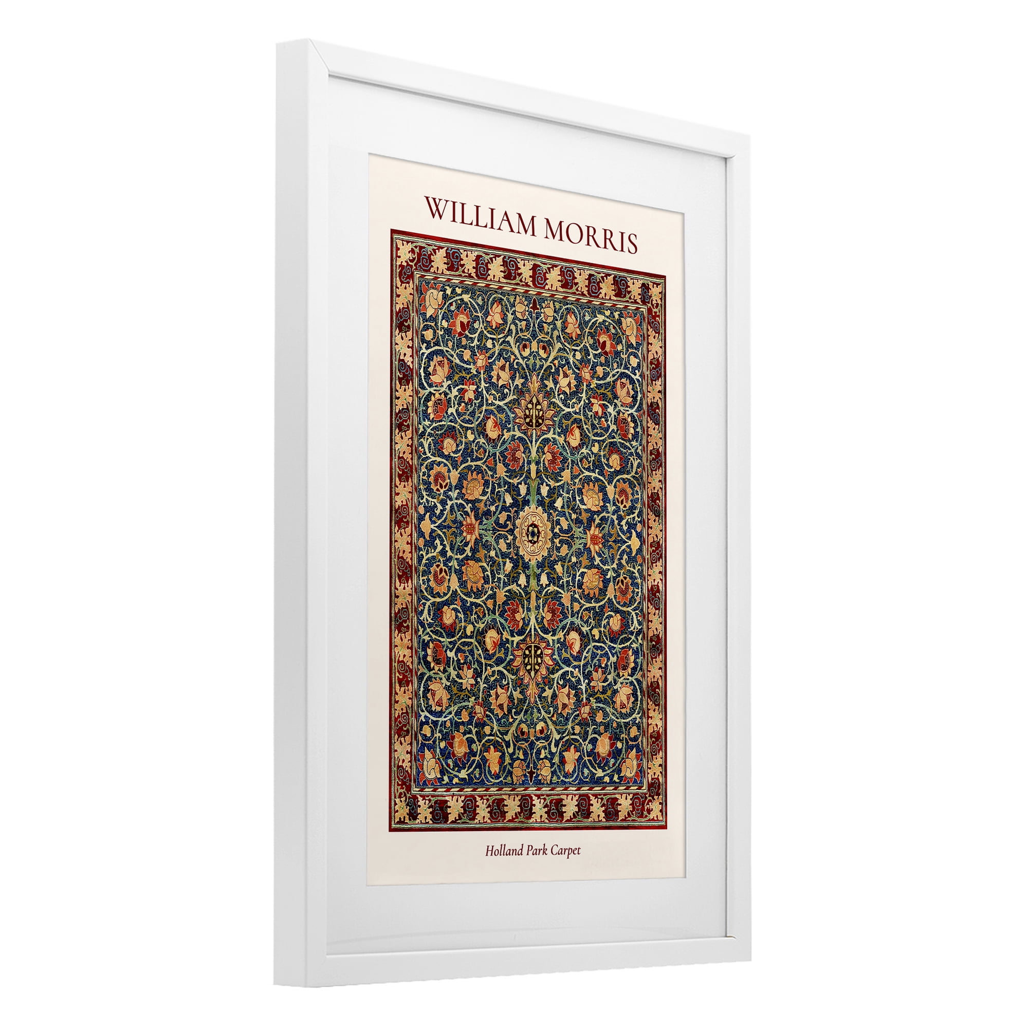 Stupell Industries Holland Park William Morris Design White Framed Print Under Glass, design by Vintage Hustle