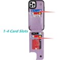 thumbnail image 3 of for iPhone 12 Pro/iPhone 12 Wallet Case with RFID Blocking Card Holder,7 Card Slots Heavy Duty Bumper Armort PU Leather Magnetic Buttons Kickstand Case for iPhone 12 Pro 6.1",Macaron Purple, 3 of 15