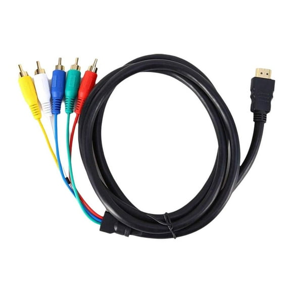 UOYOTT HDMI Male to 5 RCA RGB YPbPr Audio AV Component Convertor Cable Lead MF@-