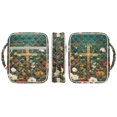 thumbnail image 3 of HELLHERO Floral Golden Cross Quilted Bible Cover for Scripture Study, Polyester Fabric Quilted Bible Cover Case with Roomy Lightweight Quilted Bible Holder Case, 3 of 9