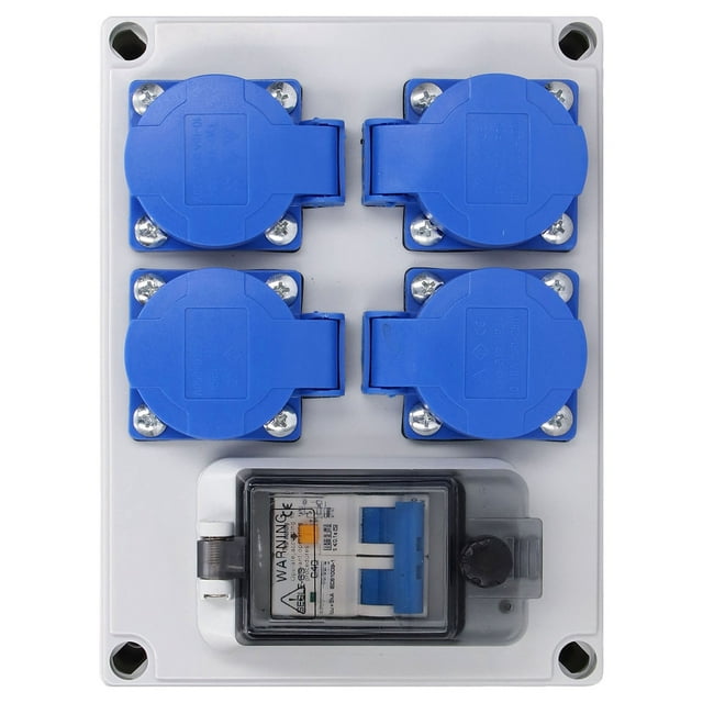 Weatherproof Dual German Power Socket with 230V 40A 1P+N Circuit Breaker for Indoor and Outdoor Use