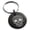 Black, variant on Stainless Steel Day of the Dead Calaveras Mischievous Skull Engraved Small Medallion Circle Charm Keychain Keyring