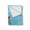 thumbnail image 2 of Whale Soft Flannel Fleece Throw Blanket, Art of Romantic Lover Mammals in Ocean Sun and Clouds Animal Fun Love Print, Cozy Plush for Indoor and Outdoor Use, 50" x 70", Blue and Pink, by Ambesonne, 2 of 6