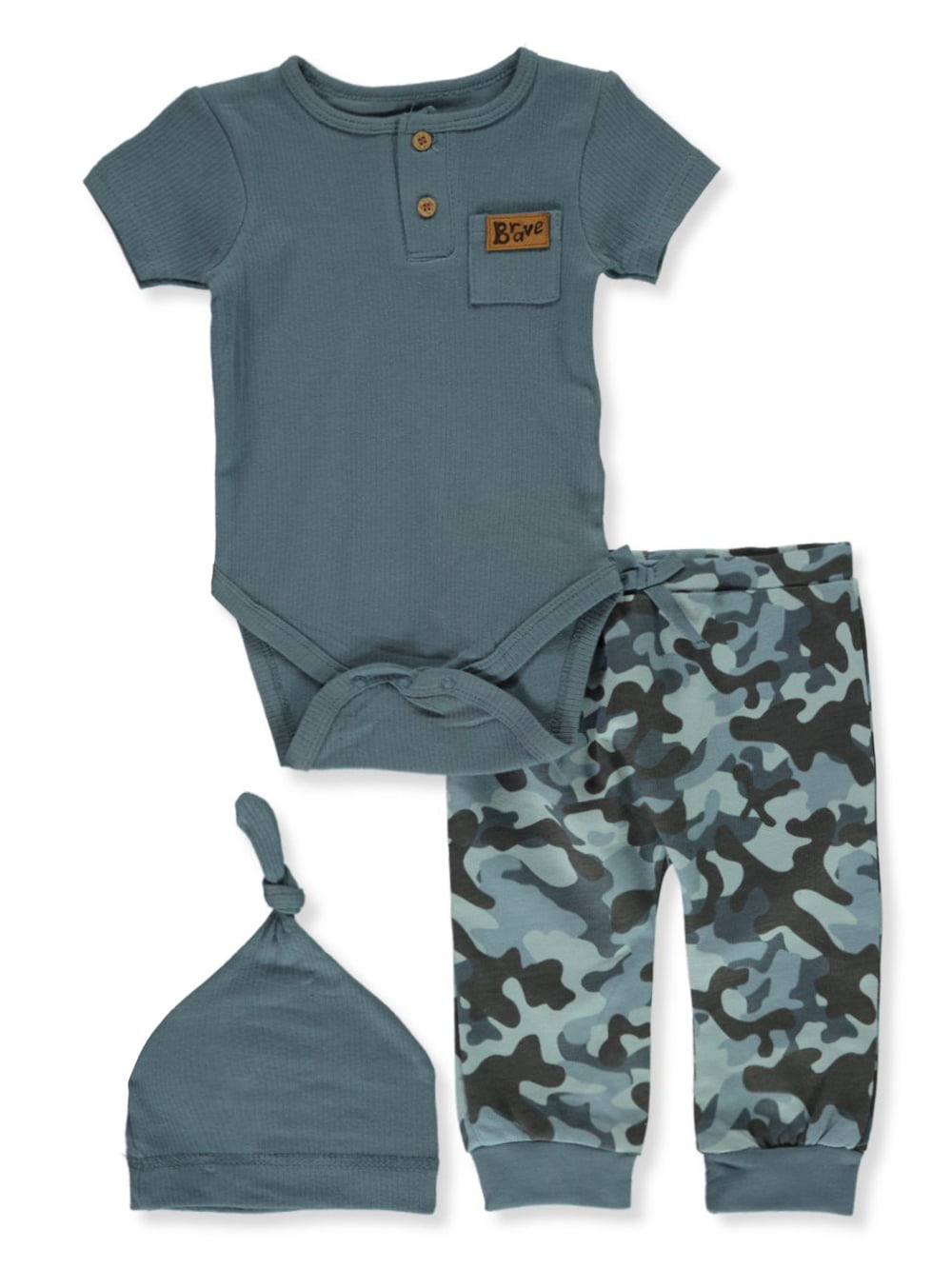 Bon Bebe Baby Boys' 3-Piece Camo Layette Set - denim blue, 6 - 9 months ( Newborn) - Walmart.com