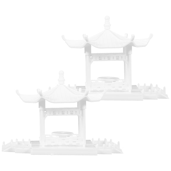 IDEANATEGRATE 2Pcs Pavilion Shape Garden Decor For Garden And Bonsai Miniature Craft Accessories