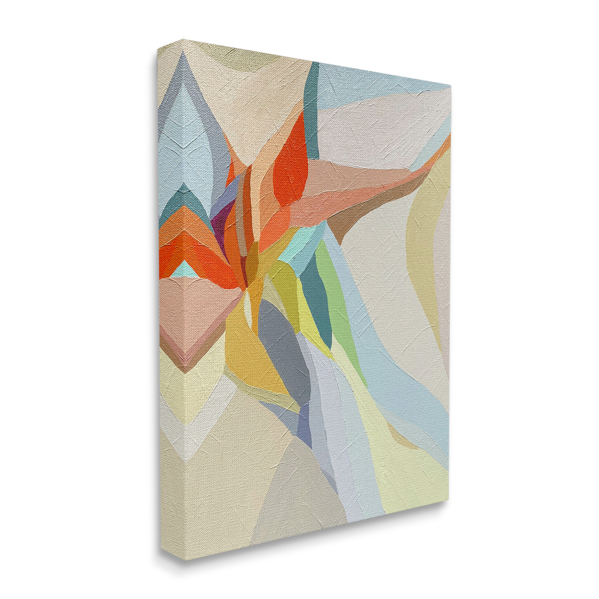 Stupell Industries Asymmetrical Soft Shapes Abstract Painting Gallery Wrapped Canvas Art Print Wall Art, 16 x 20