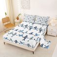 thumbnail image 2 of jejeloiu Whimsical Bird Queen Sheets For Men Women,Branch Pattern Queen Sheet Sets,Blue White,4 Pieces,1 Flat Sheet, 1 Fitted Sheet and 2 Pillowcases, 2 of 6