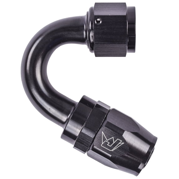 JEGS AN 150-Degree Max Flow Swivel Hose End [-10 AN Female to -10 AN Hose, Black]