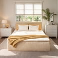 thumbnail image 4 of Ovios Queen Size All-in-One Floor Bed in a Box, 16.7" Upholstered Compressed Foam Mattress with Headboard, No Assembly Required, Beige, 4 of 7