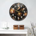 thumbnail image 2 of Yayeee Wall Clock Battery Operated 9.5" Silent Quartz Non-Ticking for Living Room Decor, Sun Moon and Stars Pattern, 2 of 8