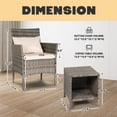 thumbnail image 3 of Tappio 3 Piece Patio Conversation Bistro Set Outdoor Chat Furniture, Porch Balcony Furniture Set,Wicker Chairs and Storable Table Set for Patio Balcony Backyard Apartment, Gray/Beige, 3 of 8