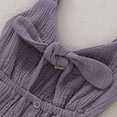 thumbnail image 4 of StylesILove Baby Girls Sleeveless Front Tie Bowknot Gauze Cotton Dress Toddler Girl Solid Sundress Summer Outfit (18-24 Months, Purple), 4 of 7