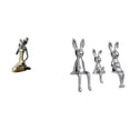 thumbnail image 1 of Estatua de la dama,Estatua de dama tribal africana,artesanías de cafetería hechas a mano,Escultura de figura,Estatua sentada Figura Escultura Adorno,Estatuas de conejos en miniatura para, 1 of 8