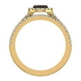 thumbnail image 4 of Champagne Diamond Wedding Ring Set for Women Cluster Diamond Halo Rings 14K Gold 0.90 CT TW, 4 of 4