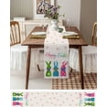 thumbnail image 2 of Happy Easter Table Runner 13.8x108 Inches Long Floral Bunny Runner for Table Colorful Rabbit Table Runners Washable Dresser Scarf for Kitchen Coffee Dining Seasonal Spring Holiday Party Decor, 2 of 6