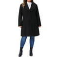 thumbnail image 2 of Plus Size Coat for Women Notched Shawl Collar Outerwear Single Breasted Coat 3X Black, 2 of 6