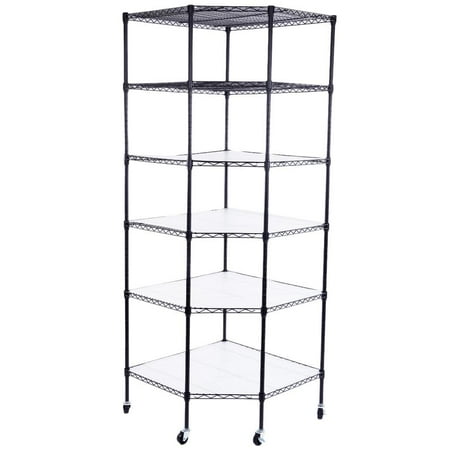 Ktaxon 6 Tier Wire Shelving Rack Corner Unit Storage Adjule Ktaxon 6 Tier Wire Shelving Rack Corner Unit Storage Adjule Shelf Commercial Black Com