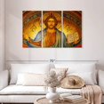 thumbnail image 2 of Elephant Stock Russian Jesus Wall Art - Horizontal Multi Panel Canvas - Living Room Wall Decor - Religion And Spirituality Multi Panel - Gold And Blue Decor - 45" x 28", 2 of 8