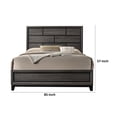 thumbnail image 3 of Benjara Mazie King Bed- Brick Style Headboard- Black Tapered Legs- Oak Gray Wood, 3 of 6