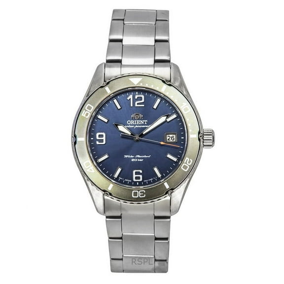 Orient Mako III Stainless Steel Blue Dial Solar Diver's RA-WJ0002L 200M Men's Watch