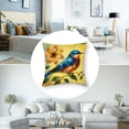 thumbnail image 5 of Oil Painting Blue Robin Bird Throw Pillow Covers Yellow Background Lovely Animal with Pattern Decorative Cushion Case for Sofa (Blue Robin Bird), 5 of 7