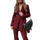 thumbnail image 3 of Conjunto de chaqueta + pantalón de temperamento a la moda de alta calidad para mujer de 2 piezas (bolsa no incluida), 3 of 4
