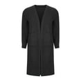 thumbnail image 5 of Meichang Long Cardigan Women Lightweight Long Sleeve Ribbed Knit Duster Sweater Casual Open Front Long Sleeve Fall Cardigan Sweaters with Pockets Black S, 5 of 6