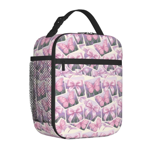Butterfly Lunch Bag, Celestial Luna Moth Insulated Tote, Reusable Gothic Aurora Thermal Cooler, Whimsical Moon Phase Meal Box for Work and Travel