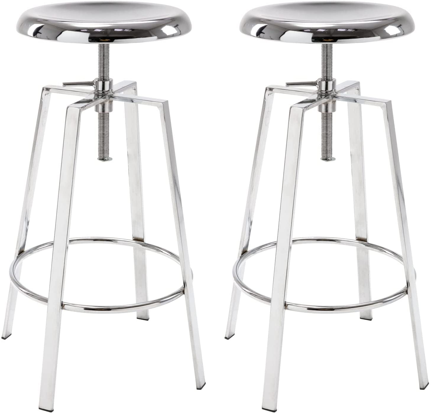 Brage Living Atlas Industrial Bar Stools Set of 2, Adjustable Swivel