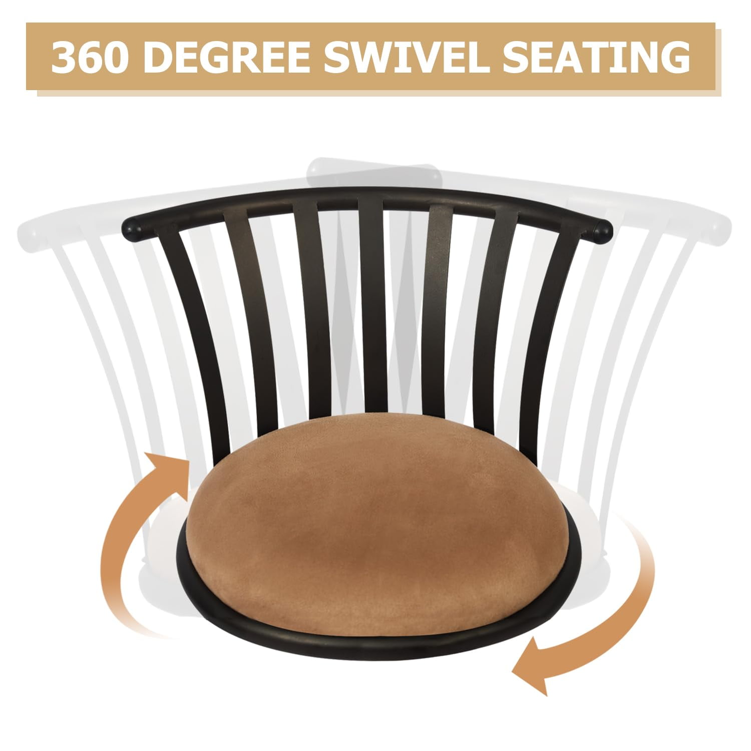 Homy Casa 3 Pack Bar Stools Swivel Adjustable 24/29 In Kitchen Island Chairs with Metal Frame, Brown