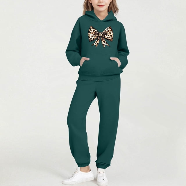 Cowsor Little Girls Outfits 2 Piece Toddler Long Sleeve Sweatshirt Leggings Pants Clothing Set