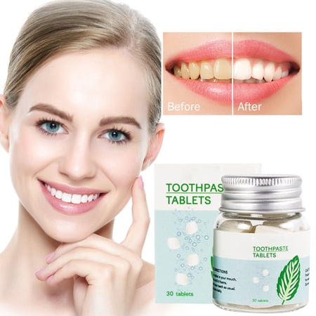 Probiotic Solid Toothpaste Fresh Breath Stain Removal Bad Breath Portable Granular Toothpaste Solid Tablet Daily Use Toothpaste Mint Green