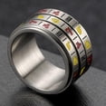 thumbnail image 7 of Stainless Steel Ring Colorful Rotating Slot Machine Design Gambling Jewelry Hypoallergenic Nickel Free Gift Ideas, 7 of 7