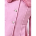 thumbnail image 6 of AUNVITO Toddler Girls 2-8Y Winter Wool Blend Coat with Lace Trim Single Button Long Sleeve Outerwear for Fall and Winter Warmth, 6 of 8