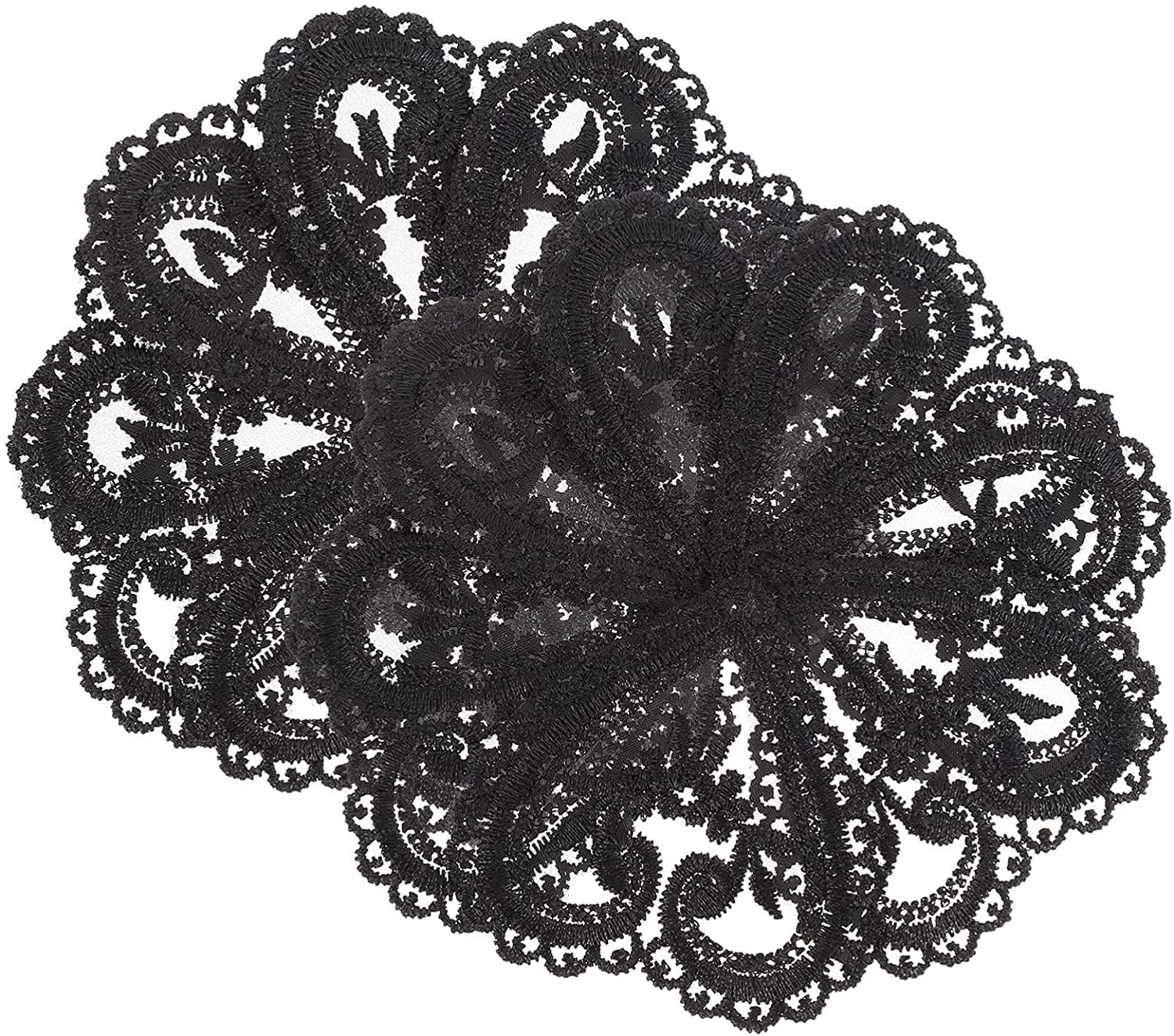 decorative sewing lace motifs Black Cream #  26 2 x Floral lace Applique 