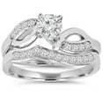 thumbnail image 1 of 3/4CT Diamond Engagement Wedding Ring Set 10K White Gold, 1 of 3