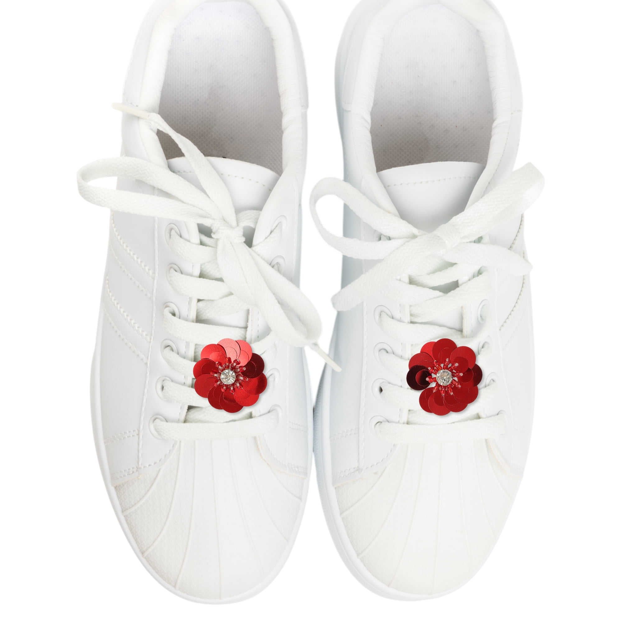 Unique Bargains Stylish Shoelace Charms for Personalization Red