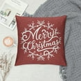 thumbnail image 2 of GOSMITH  Happy Winter Holiday Red Snowflakes Merry Christmas and Happy New Year Blessing Gift Cotton Linen Decorative Throw Pillow Cover Cushion Case 12''X20''inches, 2 of 5