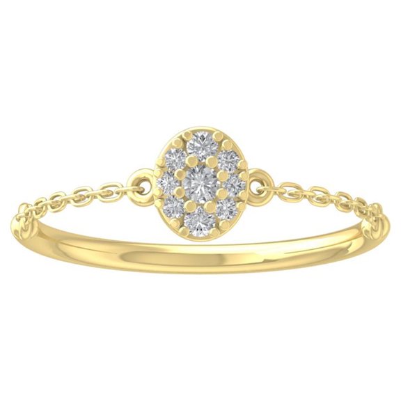 ARAIYA FINE JEWELRY 10K Yellow Gold Lab-Grown Diamond Engagement Ring (1/10 cttw Round-shape Lab-Grown Diamonds (D-F Color, VS Clarity) Size 5.5