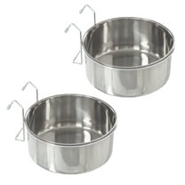 PETMAKER Set of 2 Stainless-Steel Hanging Dog Bowls - 50.4oz Each