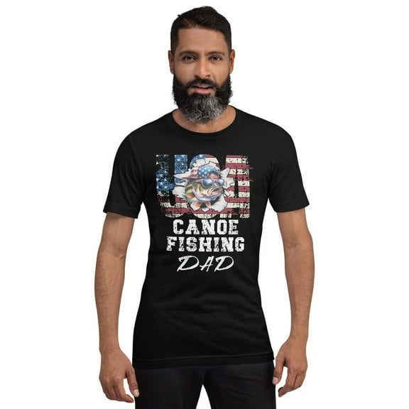 Canoe_fishing Dad Fathers Day Fishing Usa Dad Grandpa Shirt (XS)